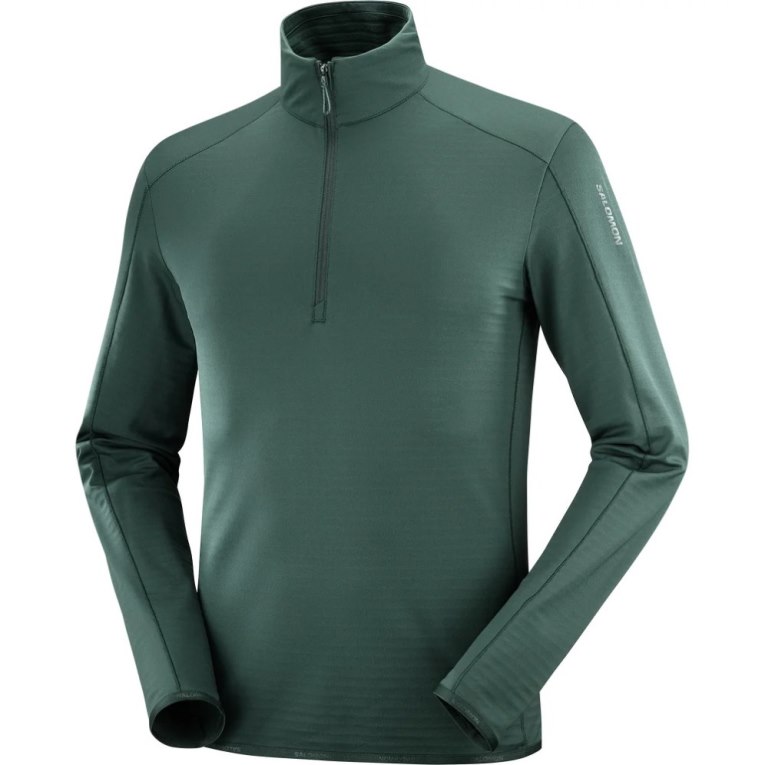 Sudaderas Salomon Essential Lightwarm Half Zip Hombre Verdes | MX HCXD084